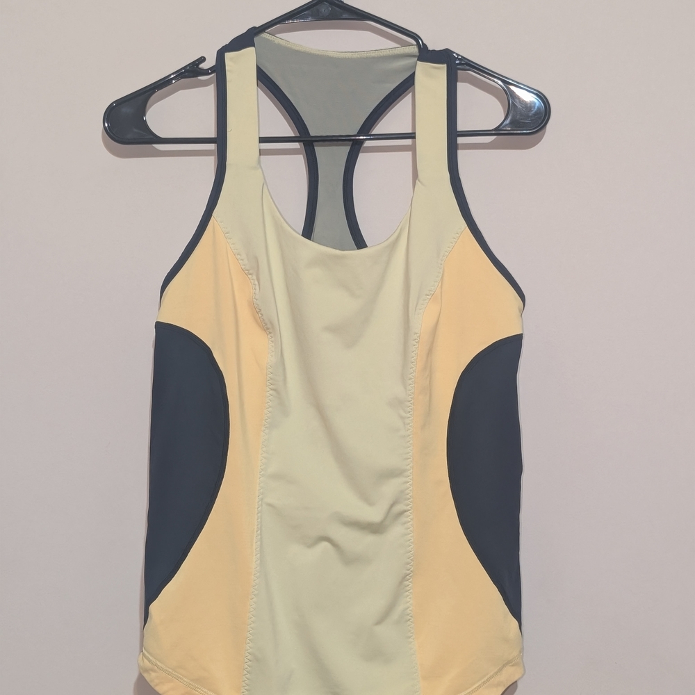 Lululemon Yellow and Gray  Size 12 Athletic Tank Top